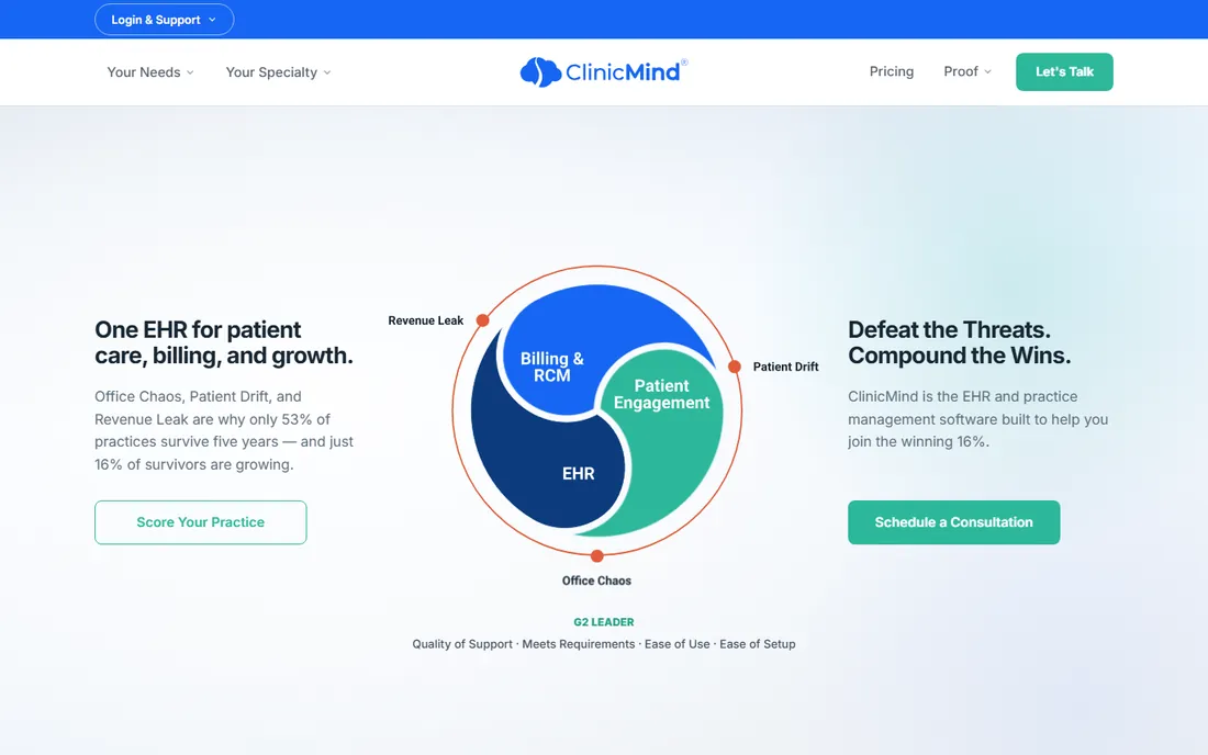 ClinicMind (formerly Genesis) homepage