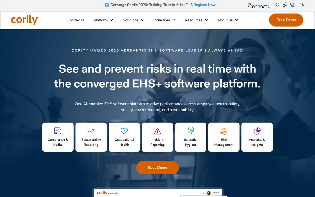 Cority homepage