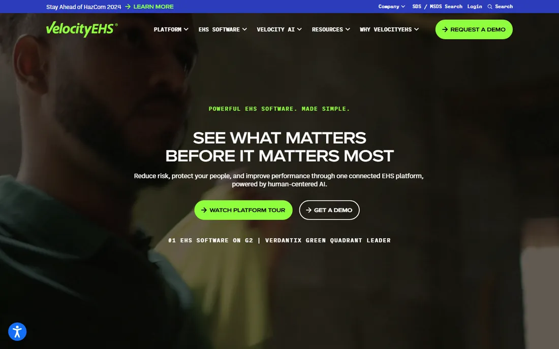 VelocityEHS homepage