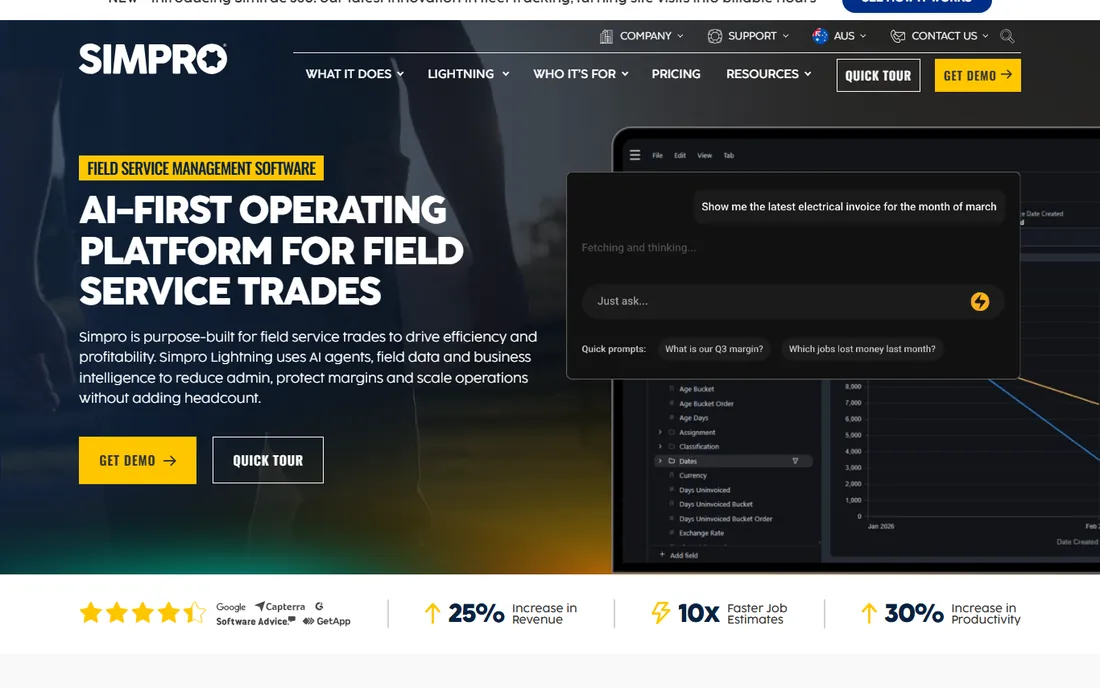simPRO homepage