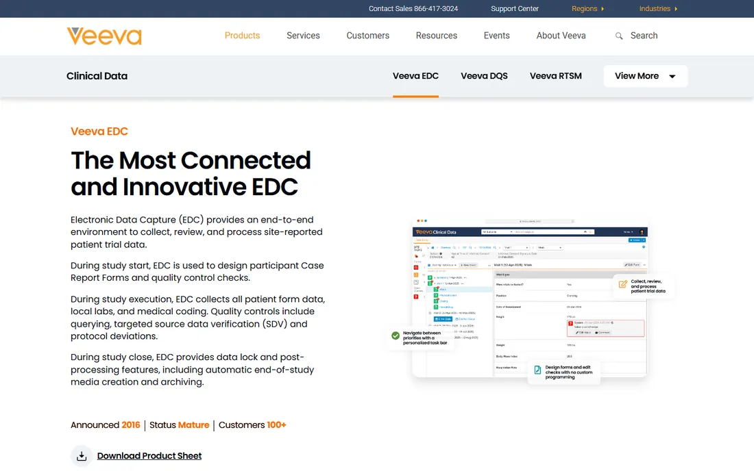 Veeva Vault EDC homepage