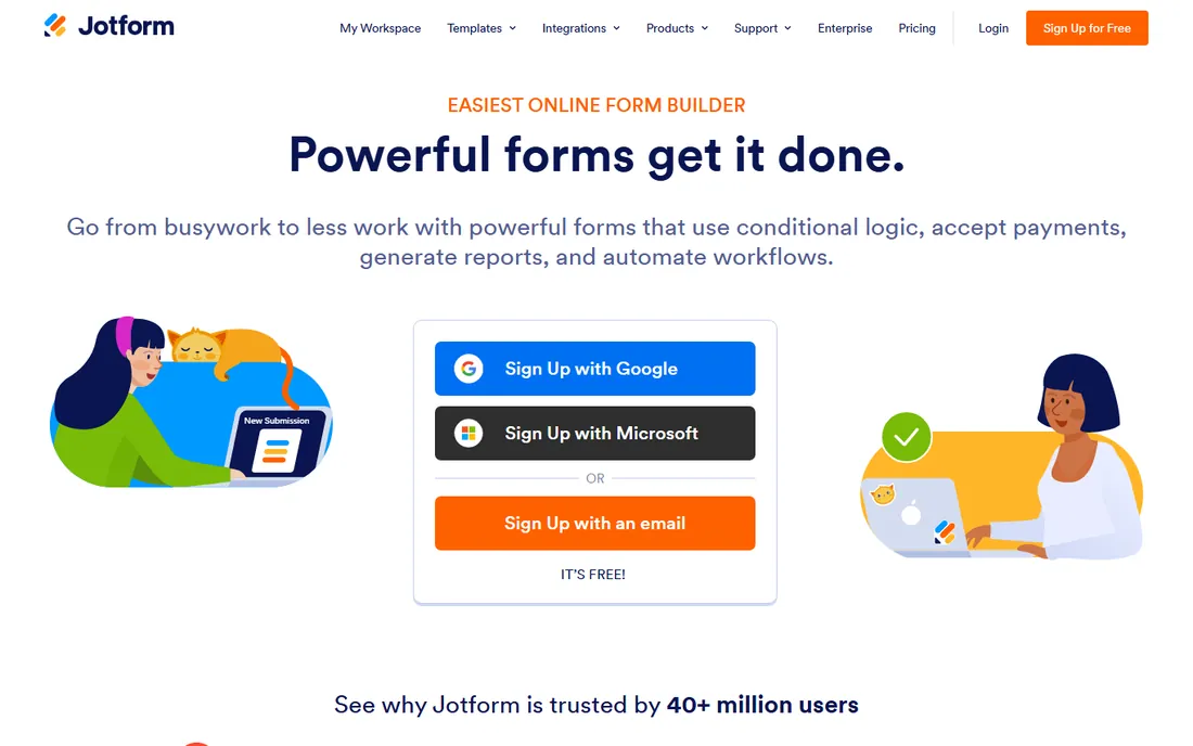 Jotform Sign homepage