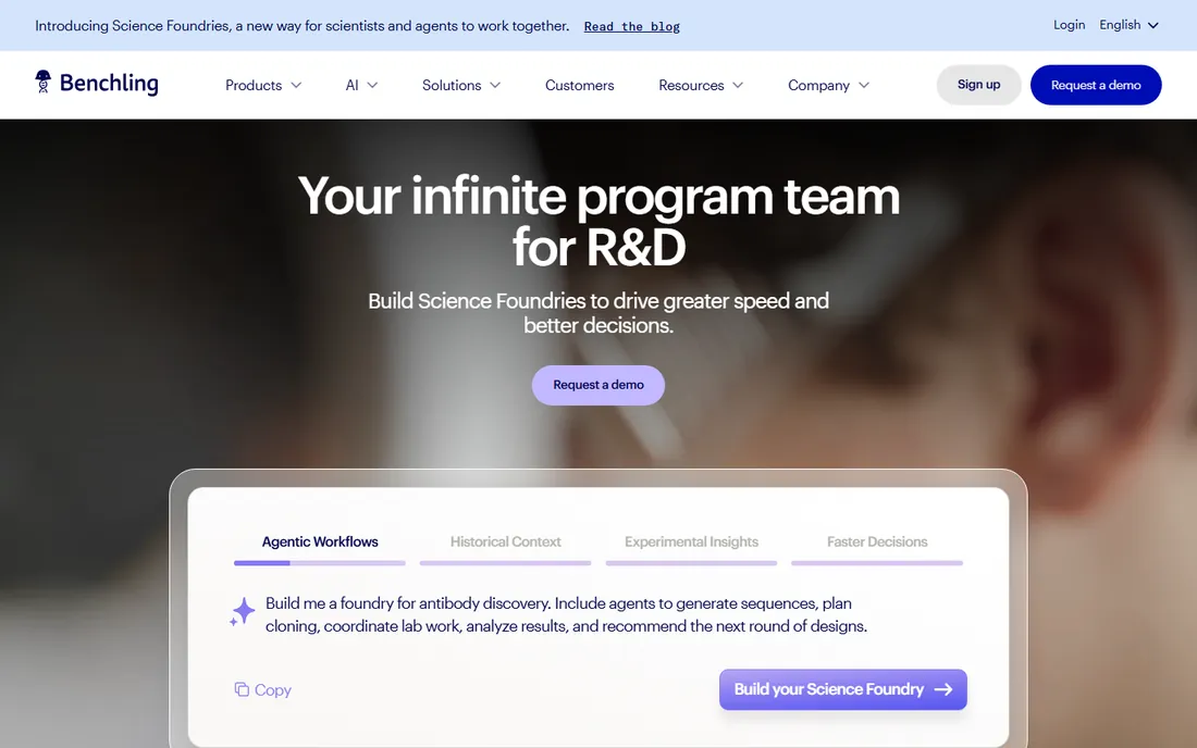 Benchling homepage