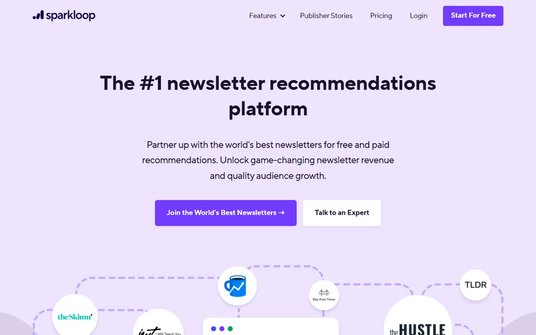 SparkLoop homepage