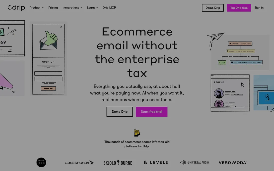 Drip homepage
