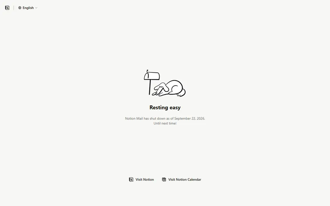 Notion Mail homepage