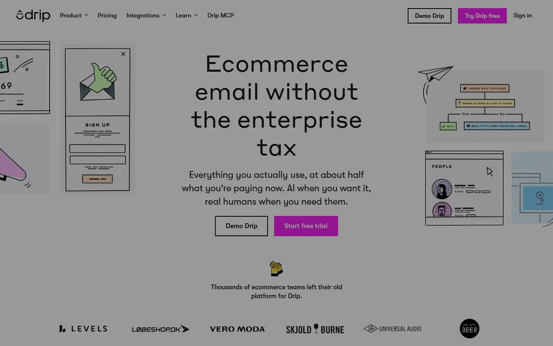 Drip homepage