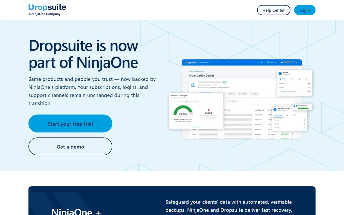 Dropsuite homepage
