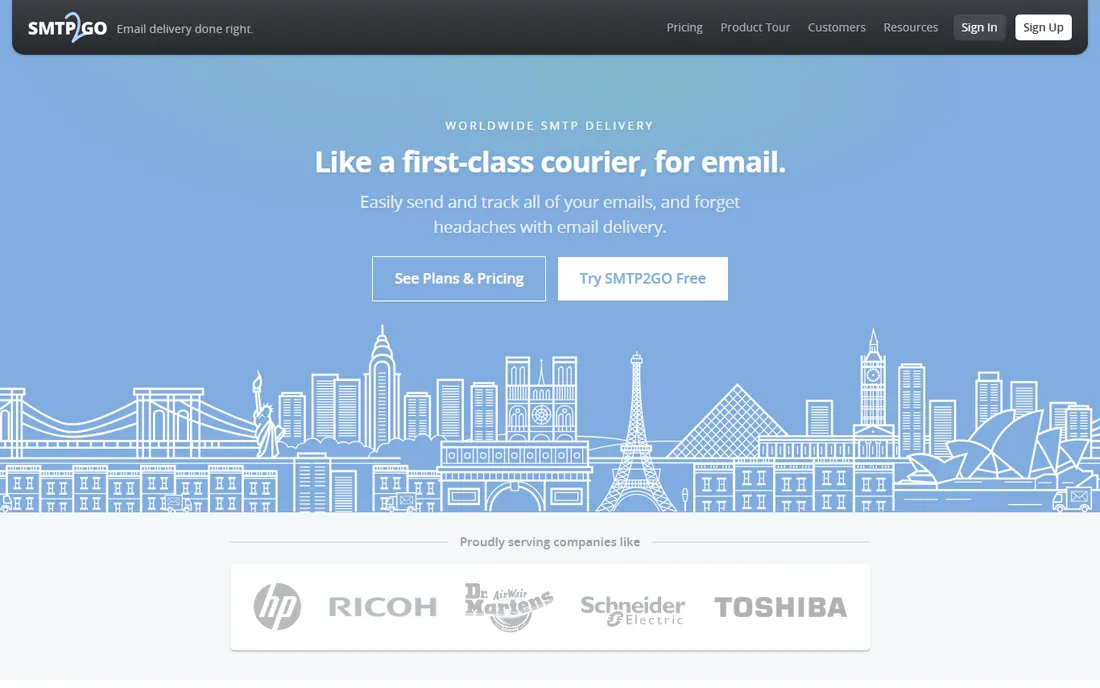 SMTP2GO homepage