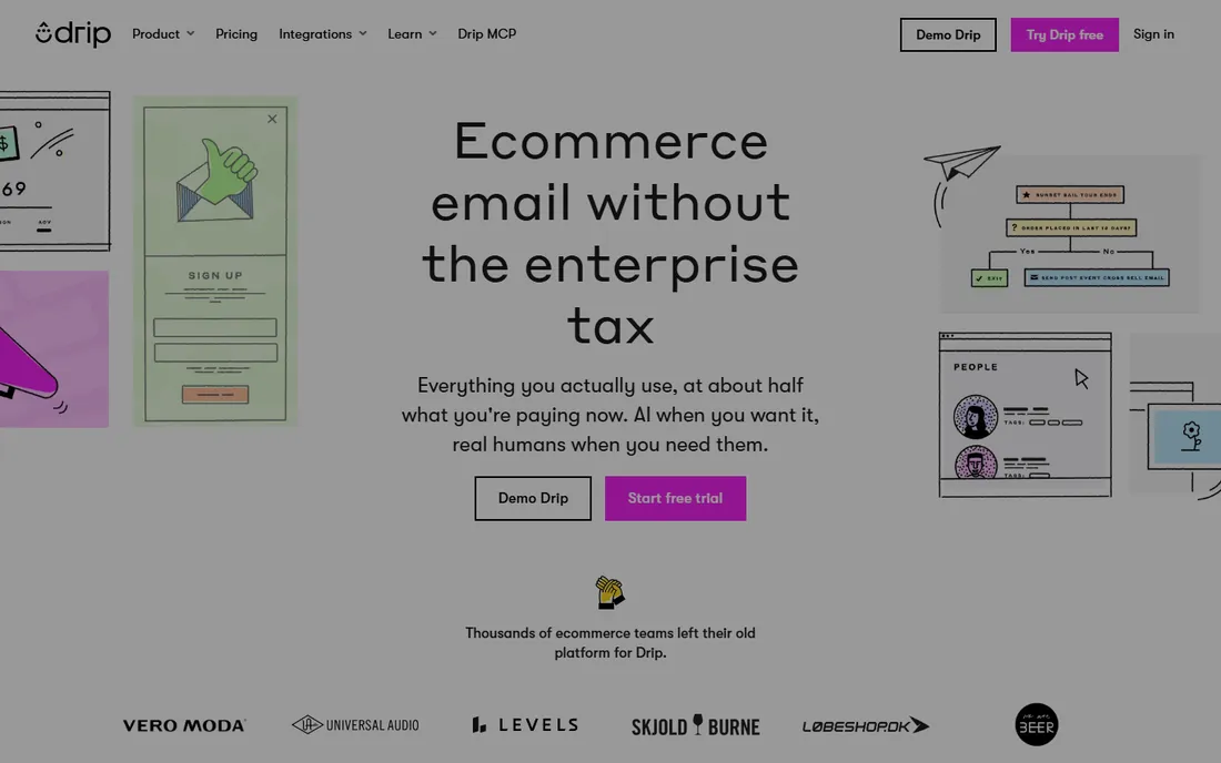 Drip homepage