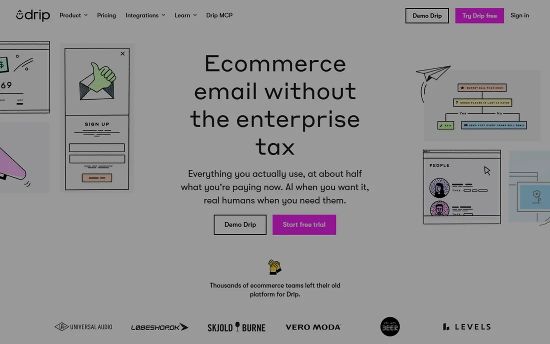 Drip homepage