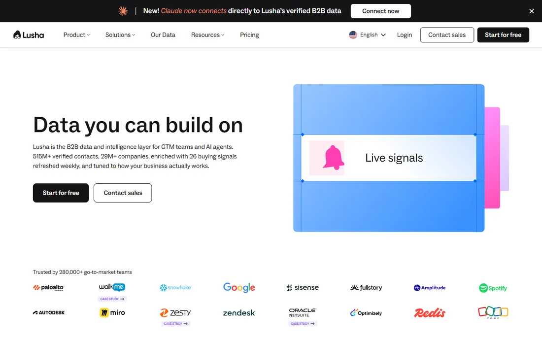 Lusha homepage