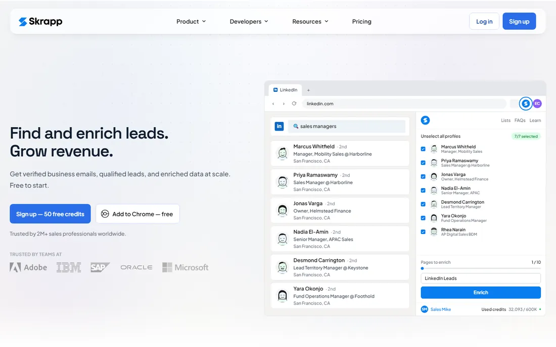 Skrapp homepage