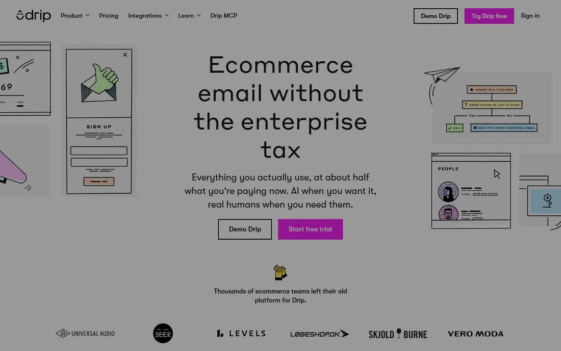 Drip homepage