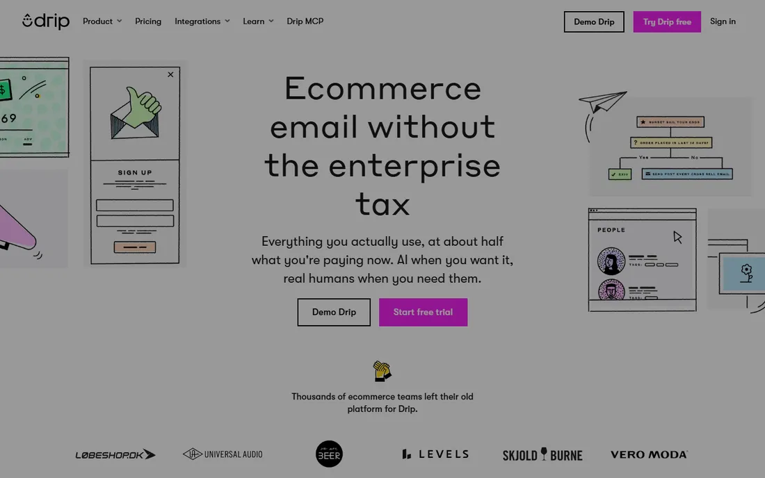 Drip homepage