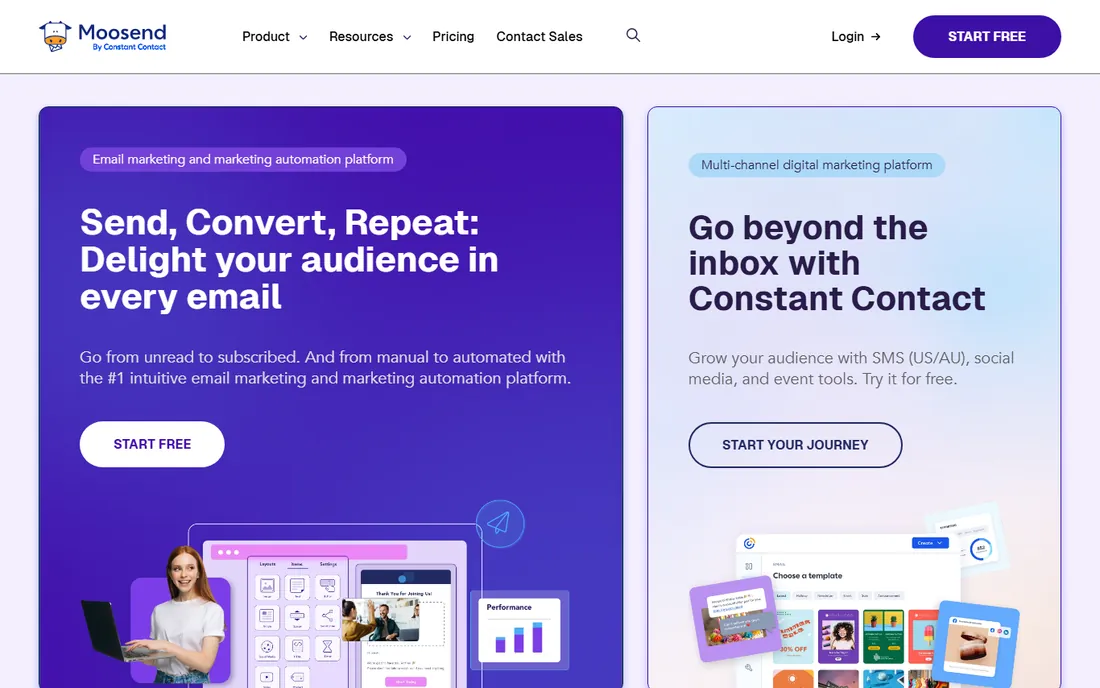 Moosend homepage