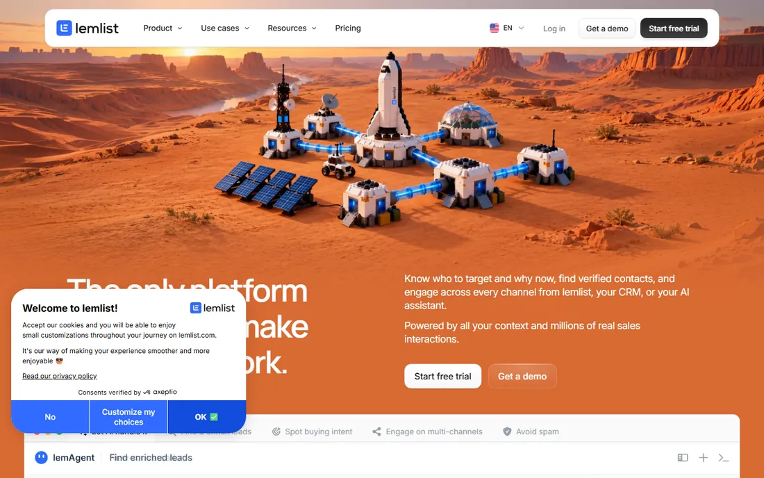 lemlist homepage