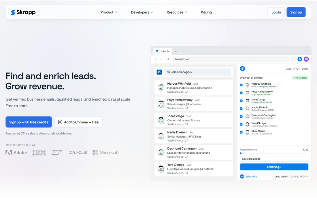 Skrapp homepage