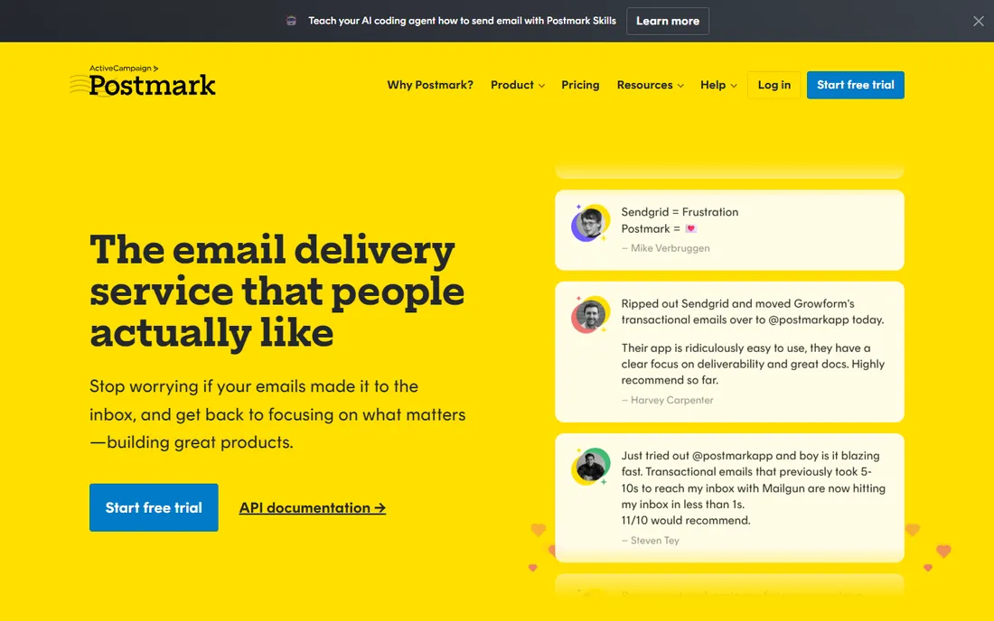 Postmark homepage