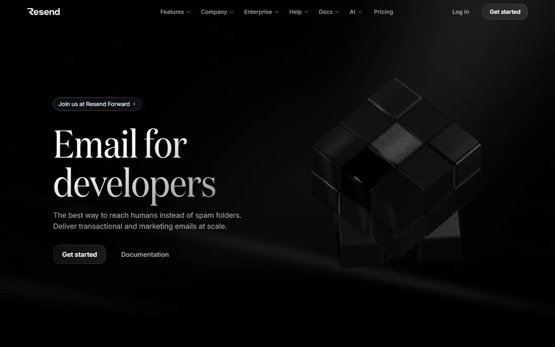 Resend homepage