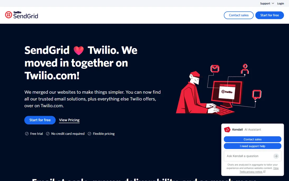 SendGrid homepage