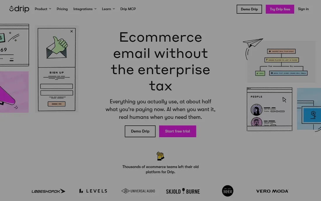 Drip homepage