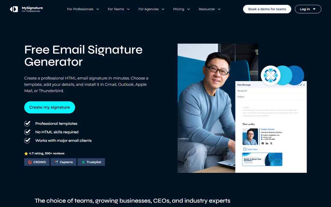 MySignature homepage