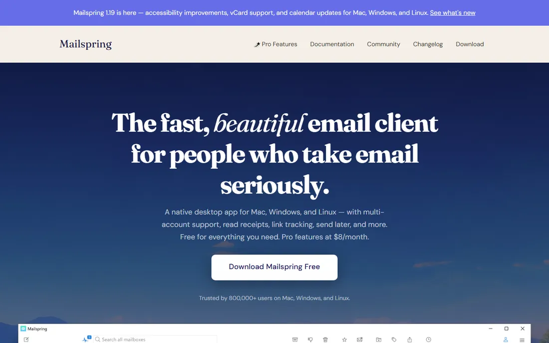 Mailspring homepage