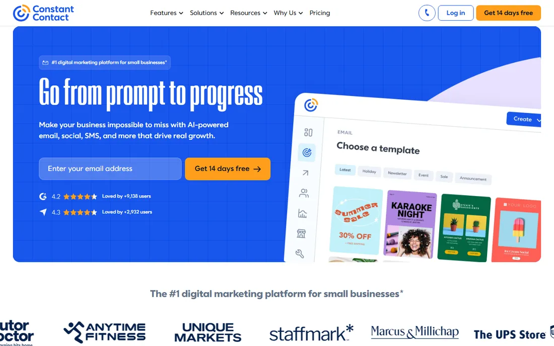 Constant Contact homepage