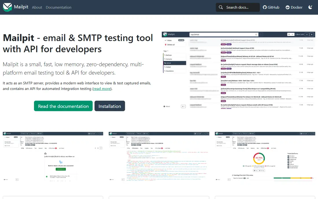 Mailpit homepage