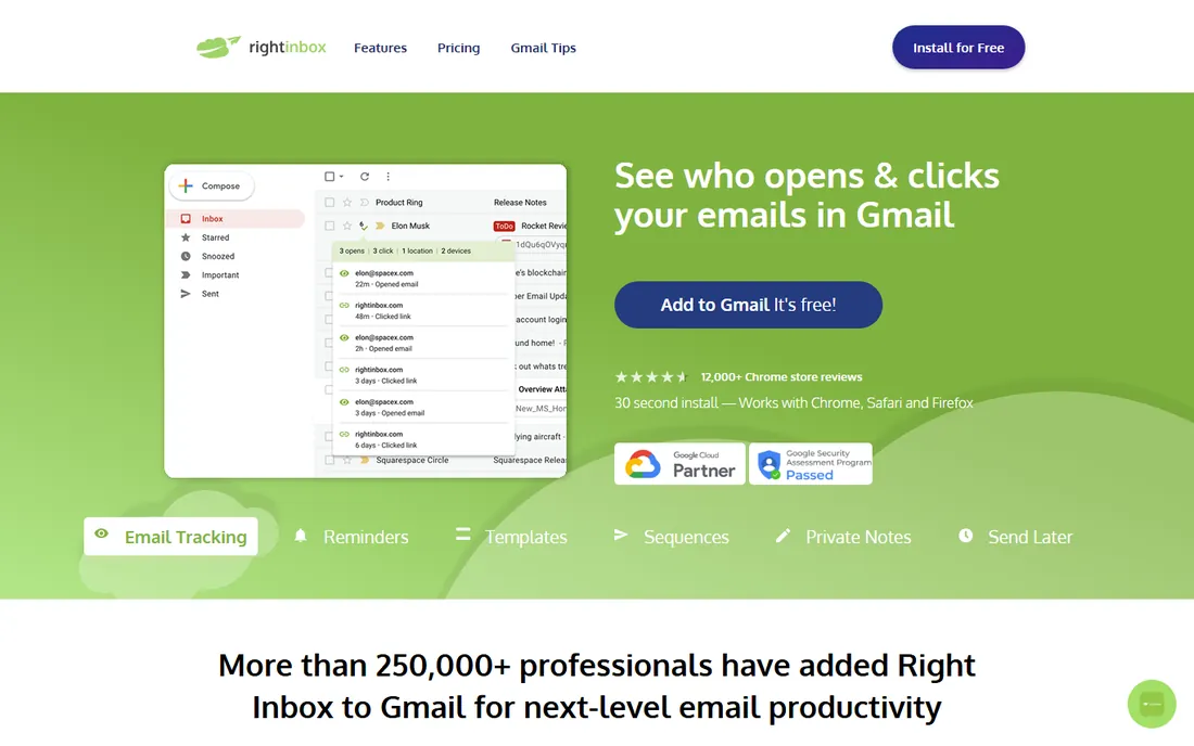 Right Inbox homepage