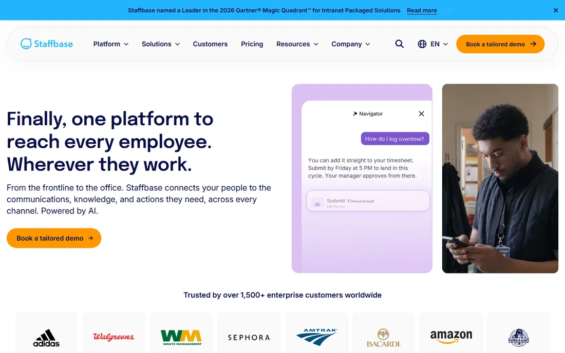 Staffbase Email homepage