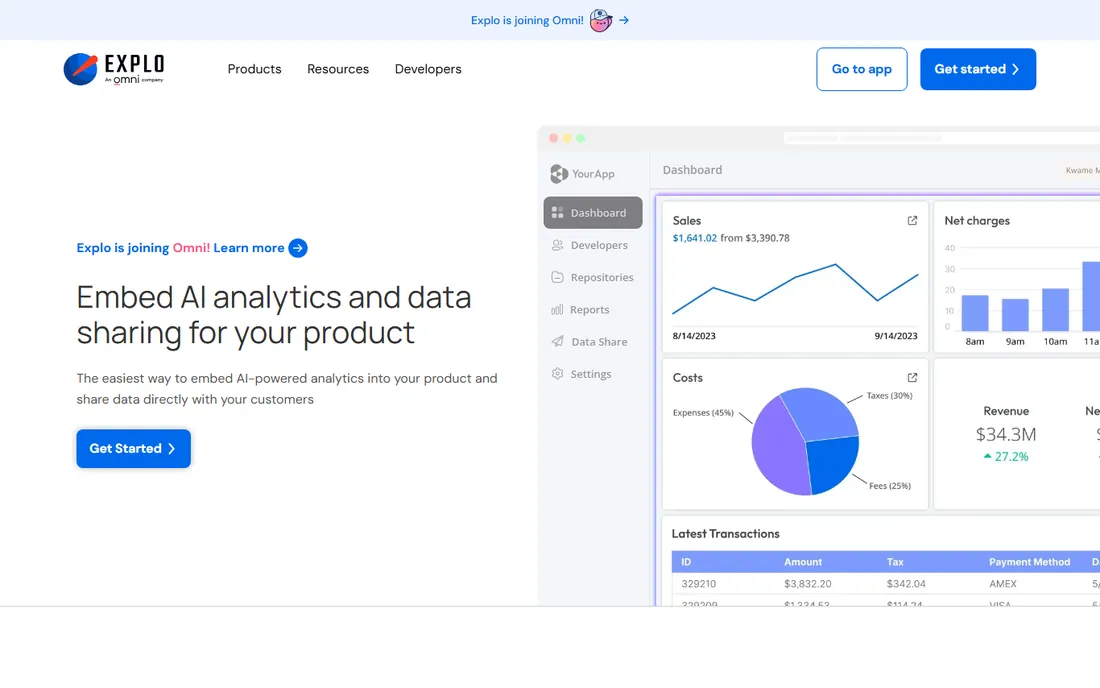 Explo homepage