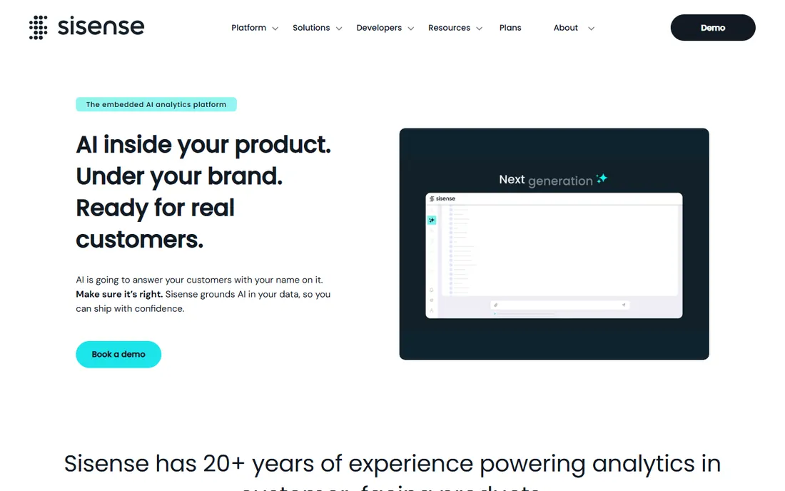 Sisense homepage