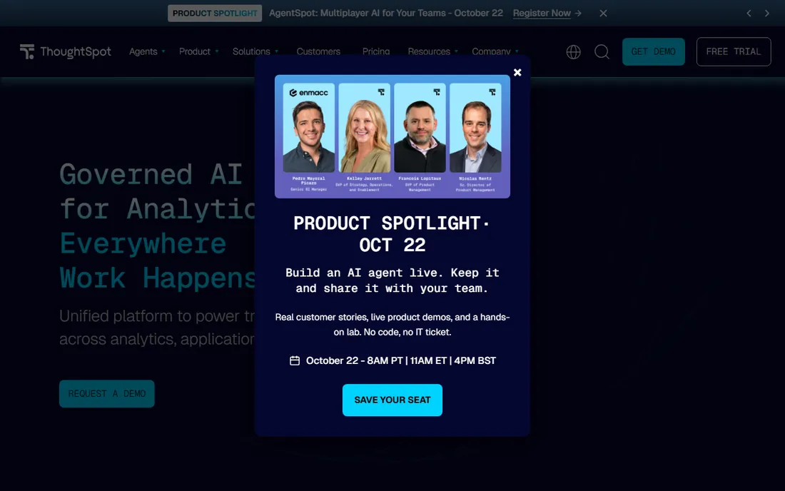 ThoughtSpot homepage