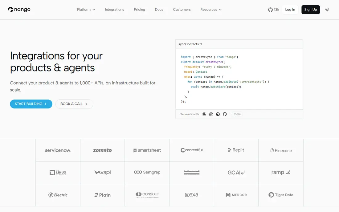 Nango homepage