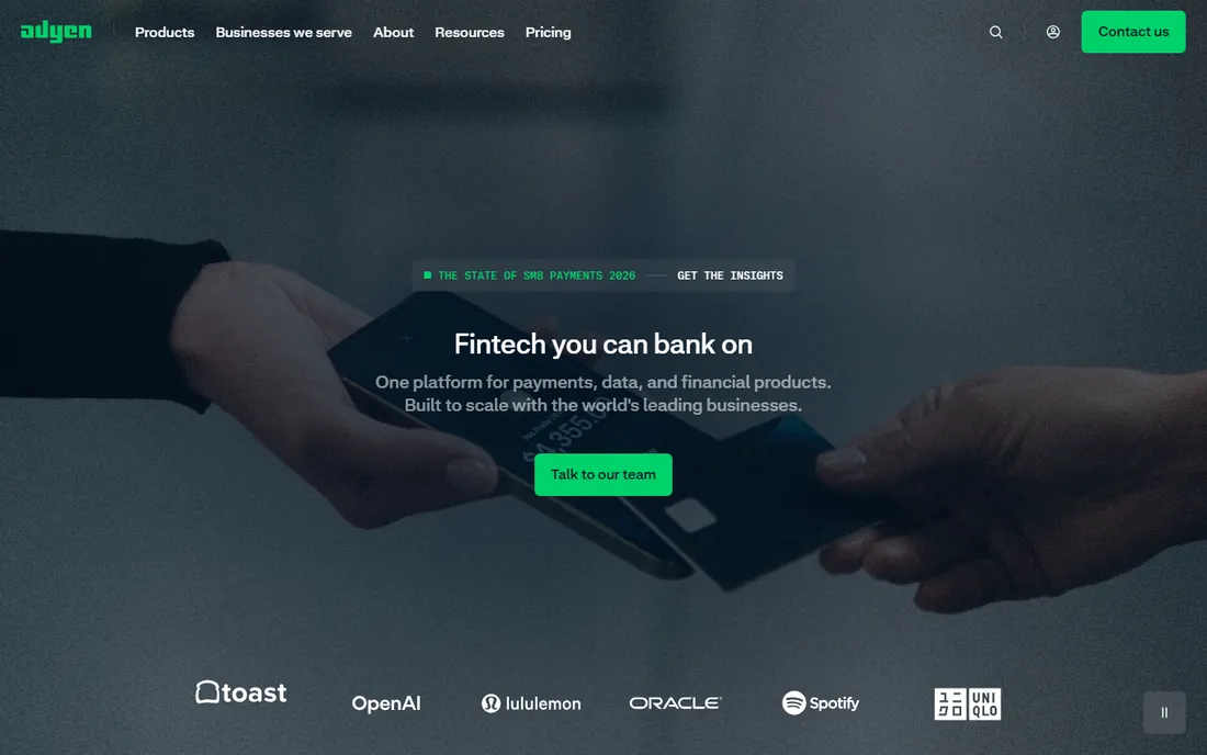 Adyen homepage