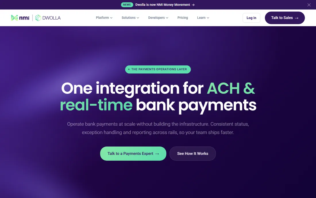 Dwolla homepage