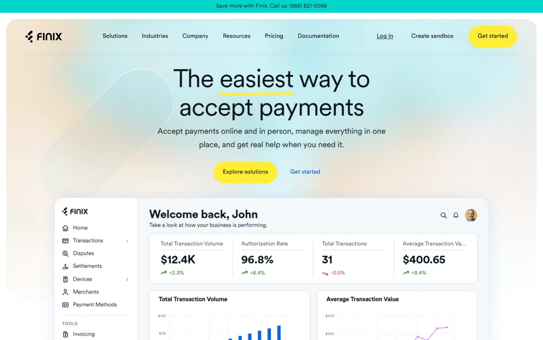Finix homepage