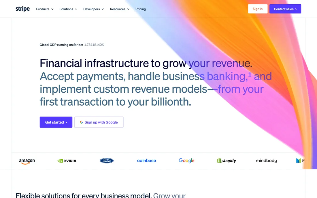 Stripe homepage