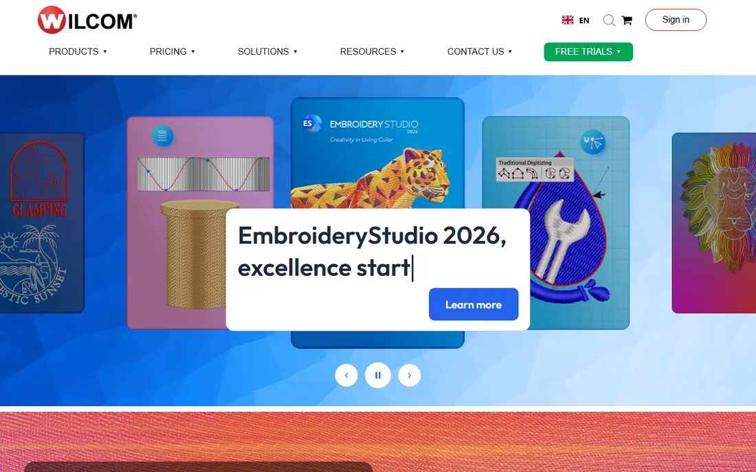 Wilcom EmbroideryStudio homepage