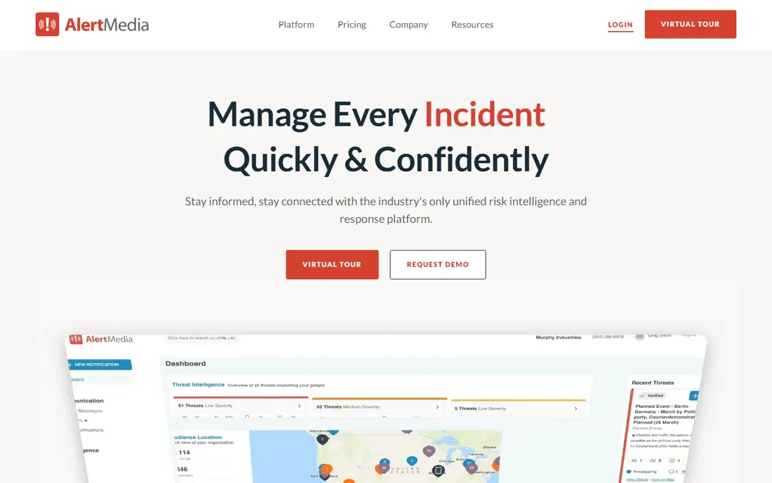 AlertMedia homepage