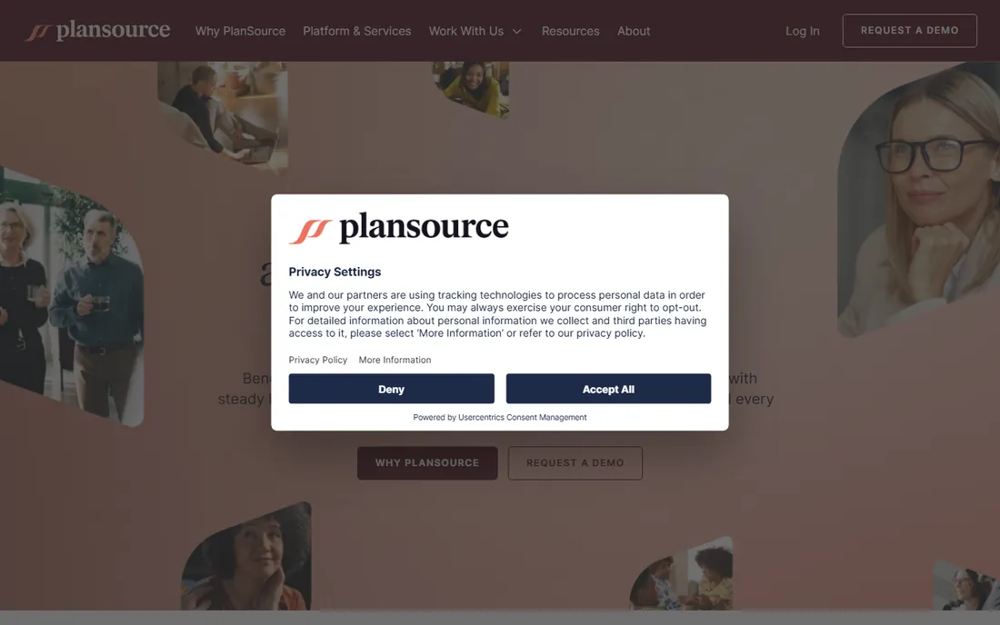 PlanSource homepage