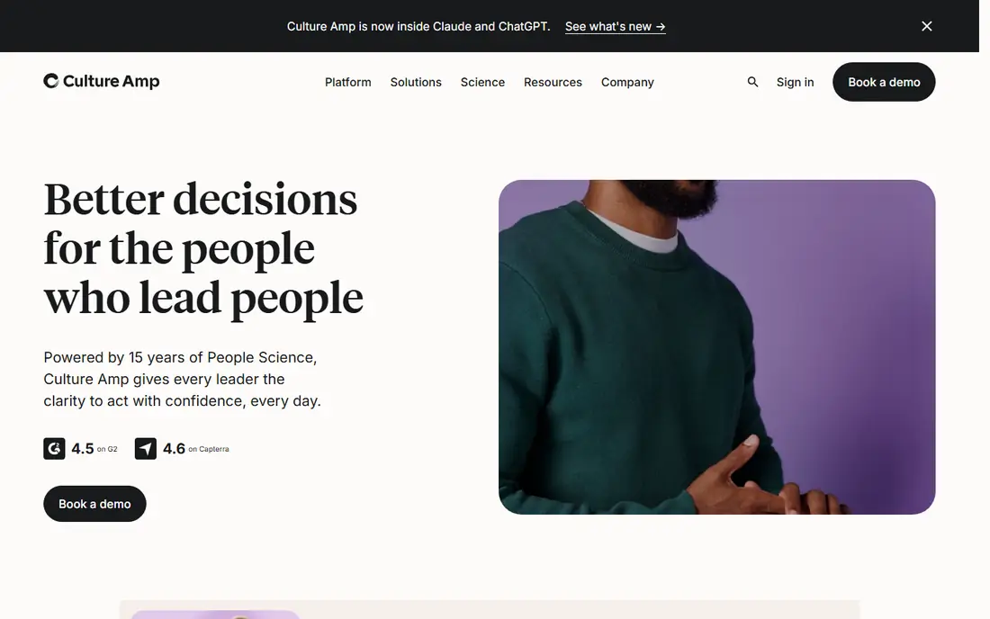 Culture Amp homepage