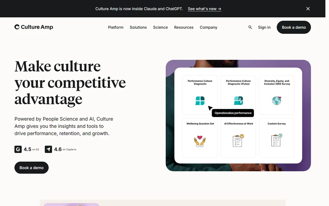 Culture Amp homepage