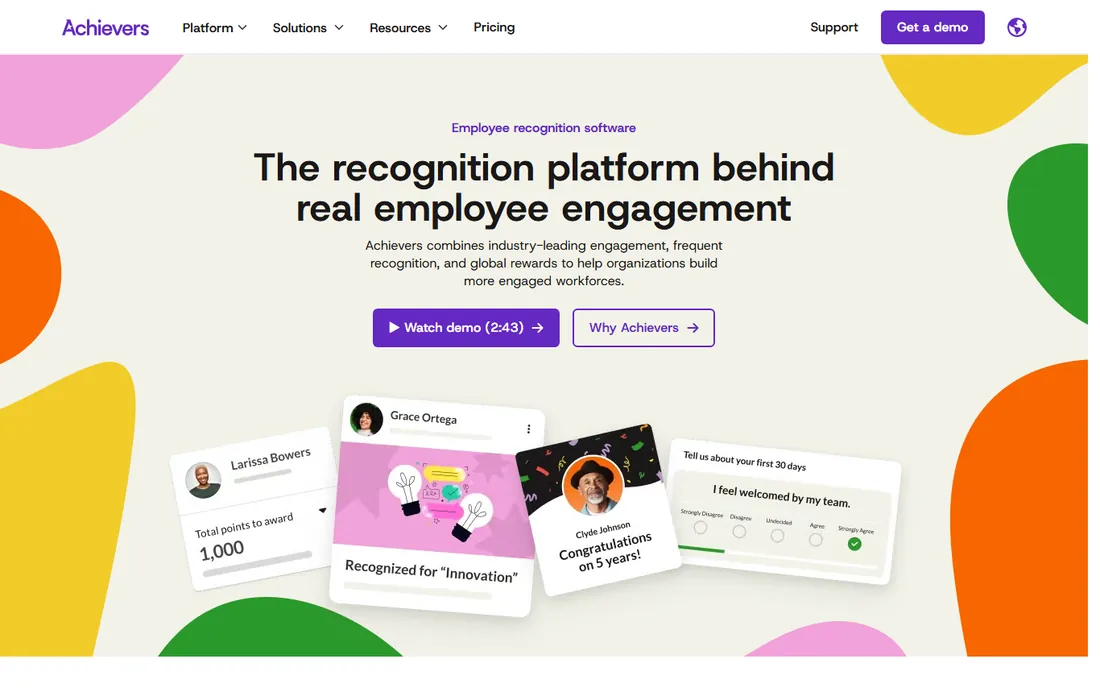 Achievers homepage