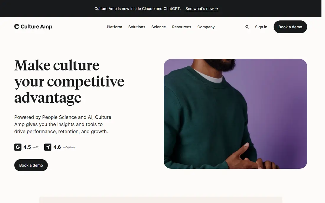 Culture Amp homepage