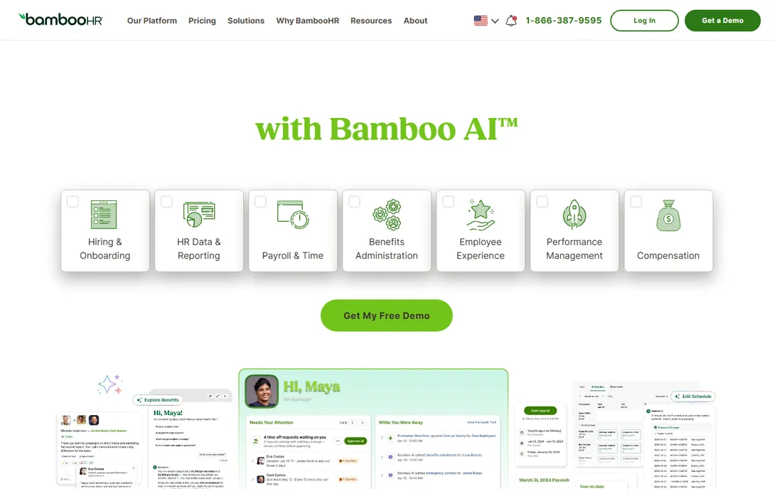 BambooHR homepage