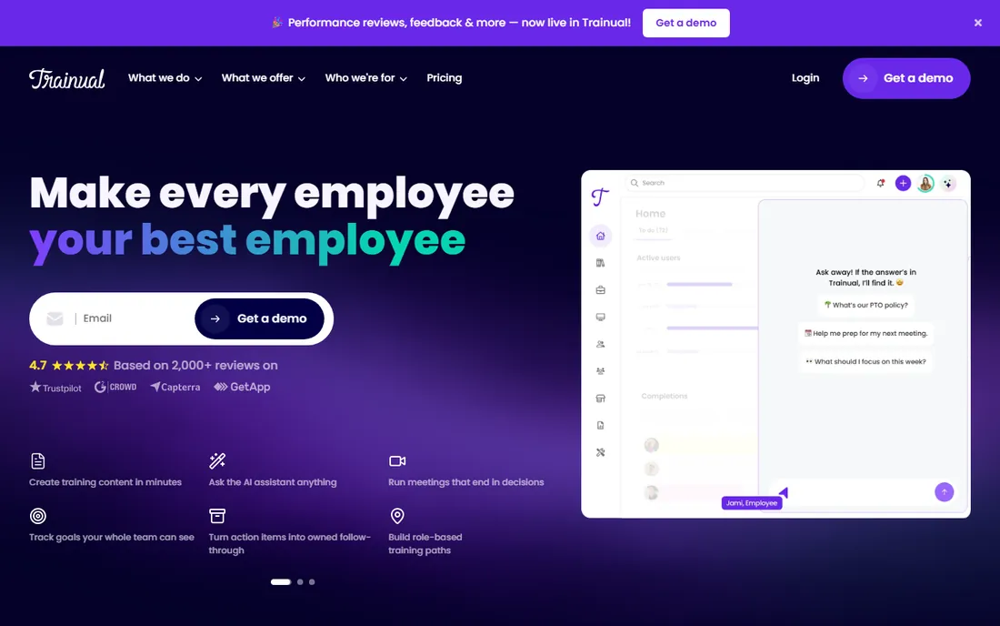 Trainual homepage