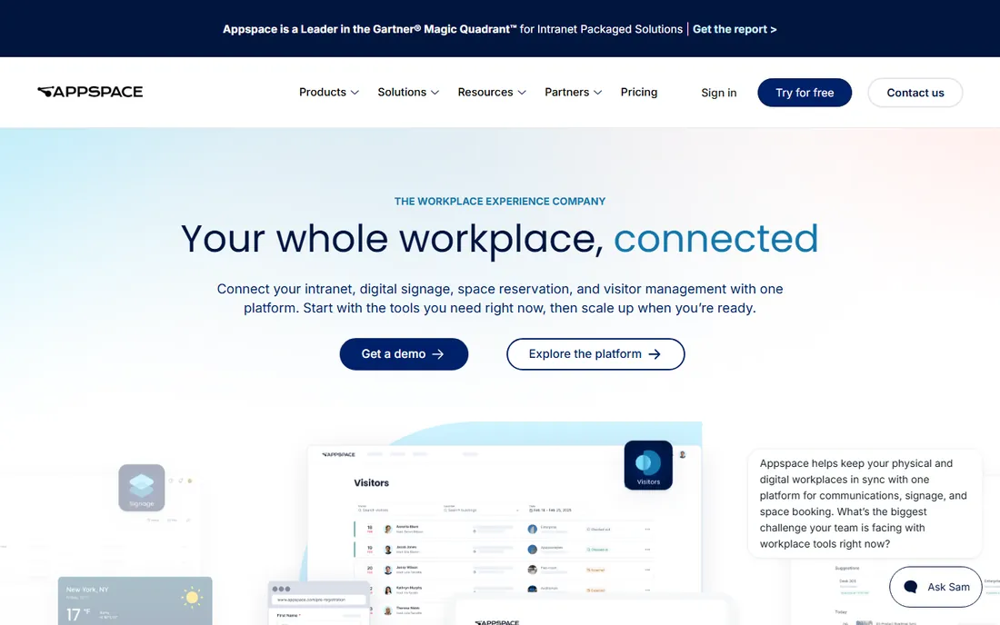 Appspace homepage